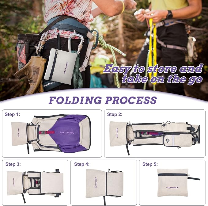 BECOJADDE 20L Small Hiking Backpack for Men Women Foldable Packable Back Pack Ultralight Hiking Daypack for Travel Camping Outdoor, Beige Purple