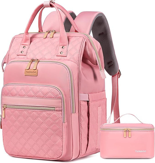 Lunch Backpack for Women, 15.6 Inch Laptop Backpack for Womens Stylish Nurse, Teacher Work Back pack with Lunch Box Insulated Backpacks Cooler for Women Men Travel Camping Picnics