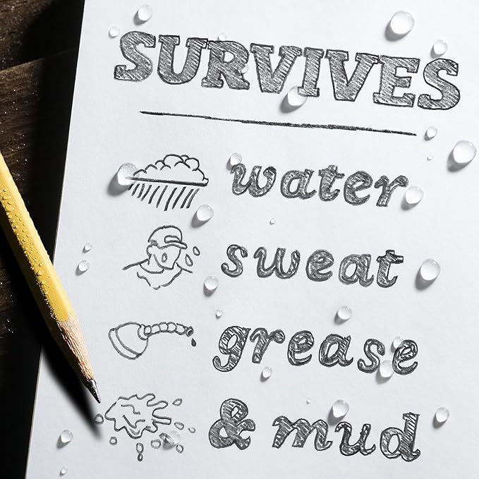 Rite in the Rain Weatherproof Stapled Notebook, 4.625" x 7", Yellow Cover, Field Pattern, 3 Pack (No. 351FX)