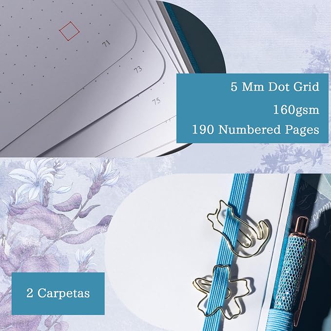 TIEFOSSI A5 Dotted Journal, Cute Cat Journal for Women Girls, Dot Notebook with Pretty Sakura Pattern, Aesthetic Diary for Writing Journaling Drawing, Golden Edges