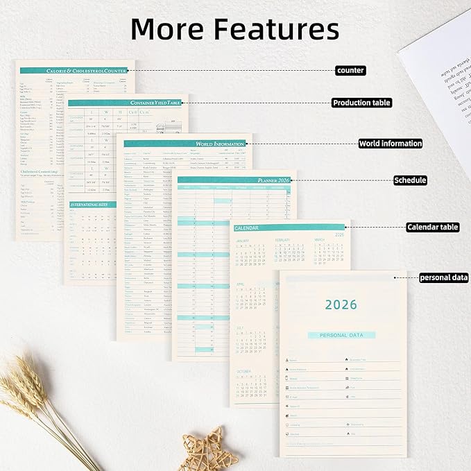 2026 Year Planner Magnetic Buckle Hardcover Weekly and Monthly Calendar Planner 12 Month 5.5" x 8.3" Soft Leather Bound Cute Planner Goal Habit Tracker Organizer Planning Book with Tabs ,Daily Schedule School Office Schedule for Women Men（White）
