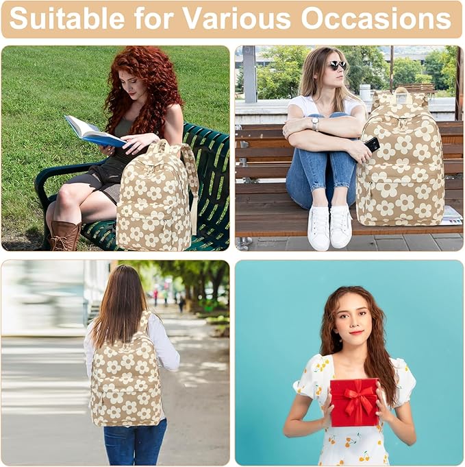 School Backpack for Teen Girls Women Laptop Backpack College Bookbags Middle School Travel Work Commuter Back Pack