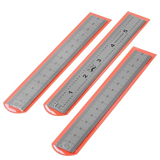 Mr. Pen- Machinist Ruler, 3 Pack, 6 Inch, Stainless Steel Metric & Imperial, Precision Measuring Tool, 1/64, 1/32 Graduation for Engineering, Carpentry, Drafting, Office, School