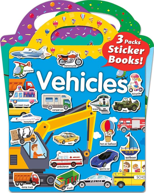 Walenced Reusable Sticker Book for Toddlers, Stickers for Kids, Toddler Sticker Book, Toddler Craft Activities, Toddler Travel Toys Boy Girl Birthday Gifts