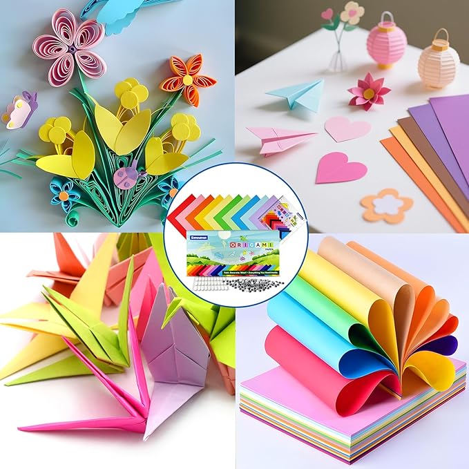 Origami Paper 6x6 Inch, Double Sided Color, 220 Sheets, 20 Fun & Distinct Colors, Child-Friendly, with DIY Accessory Kit for Hands-on Art and Craft Projects