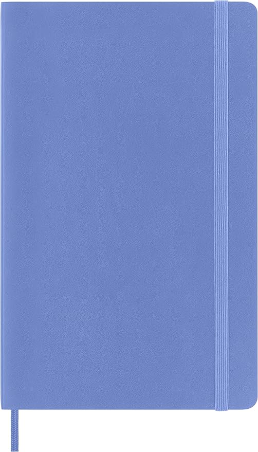 Moleskine Classic Notebook, Soft Cover, Large (5" x 8.25") Plain/Blank, Hydrangea Blue, 192 pages