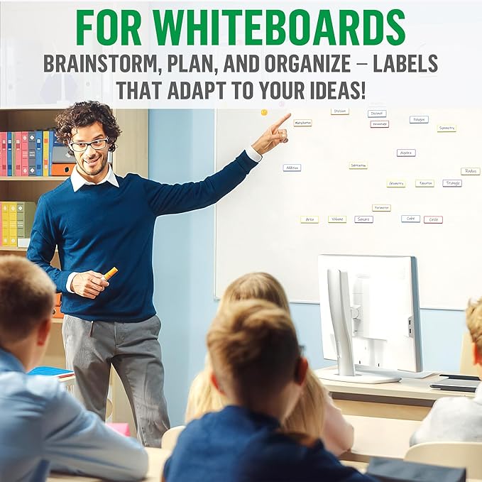 50 Pack Dry Erase Magnetic Labels 3.2x1.2 in - Magnetic Name Tags for Classroom Lockers School Bus - Classroom Magnets for Names - Magnet Labels for Whiteboard - Magnet Names Plates for Classrooms