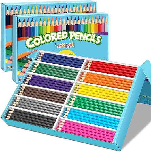 YEGEER 576 Count Colored Pencils Bulk, 12 Assorted Colors, Pre-sharpened Coloring Pencils Set for Kids and Adult, Teachers Essential Classroom Prizes, Back to School Supplies (Two boxes)