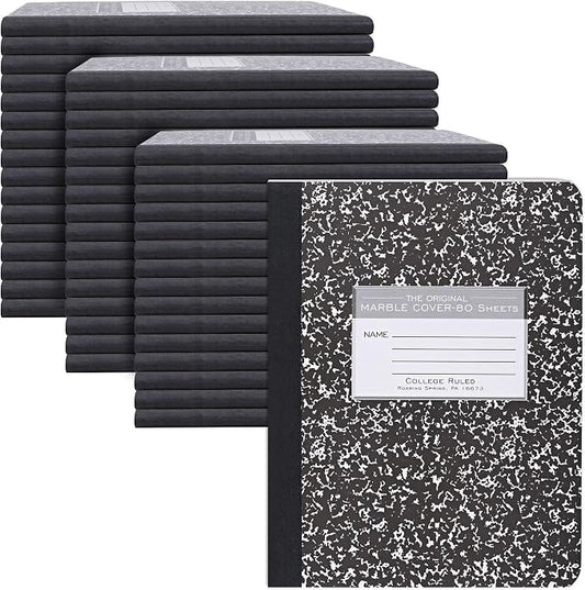 ROARING SPRING Hardcover Composition Book, College Rule, 160 Pages, 48 Pack