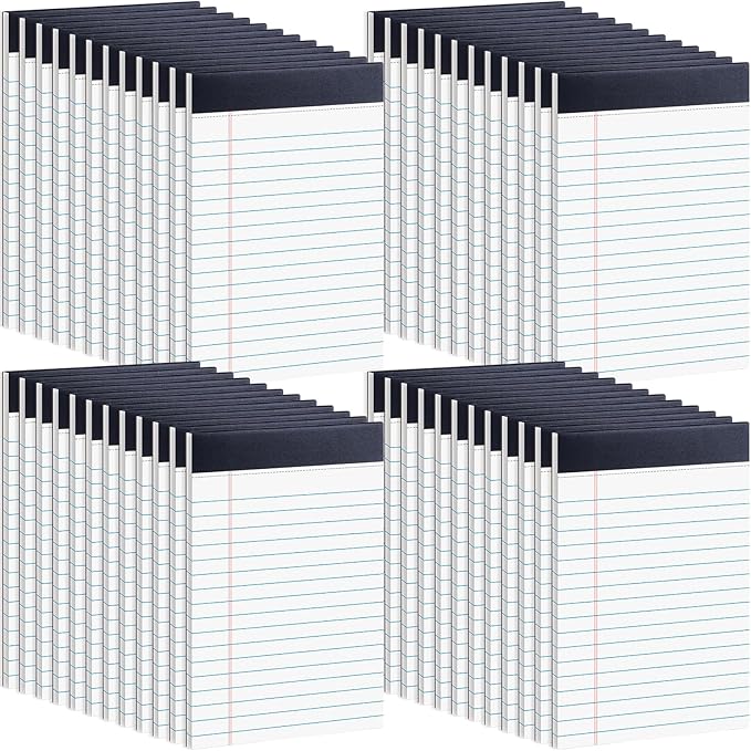 48 Pack Legal Pads Bulk,8.5 x 11 Inch White Notepad, Note Pads Wide Ruled Perforated Memo Pad for Work Study Daily Note Taking List, Lined Writing Pads Memo Refills Notepads for Office Home School