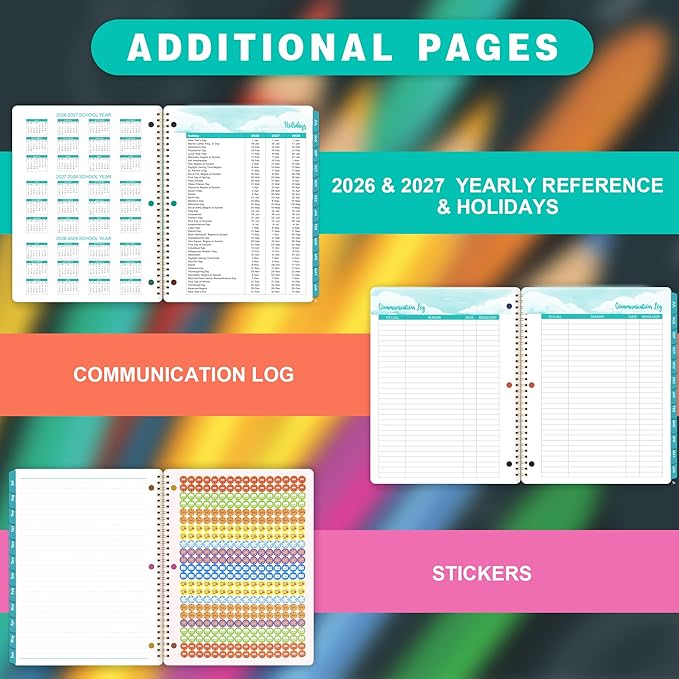 Student Planner 2026-2027 - Academic Year Weekly & Monthly School Planner, 11’’ × 9’’, Student Calendar with Stickers, Monthly Tabs, Strong Twin-Wire Binding, Perfect Organizer