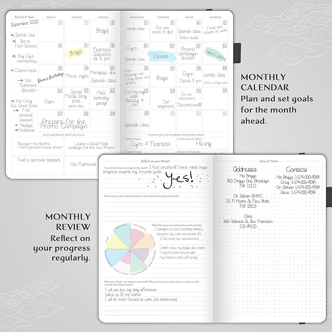 Legend Planner – Undated Weekly & Monthly Life Planner to Hit Your Goals & Live Happier, Organizer Notebook & Productivity Journal, A5 (Mystic Gray, Gold)