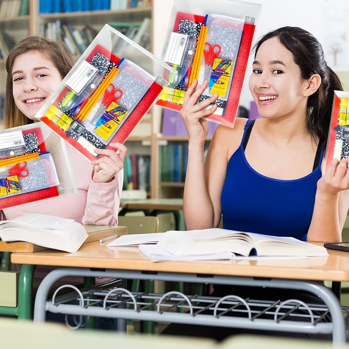 AmazingSpark 24 Sets Back to School Supplies Kit for Students Grade 7-12 Donation Kits Back to School Supplies Bundle Essentials Includes Folder Highlighters Crayons Notebooks Scissors and More