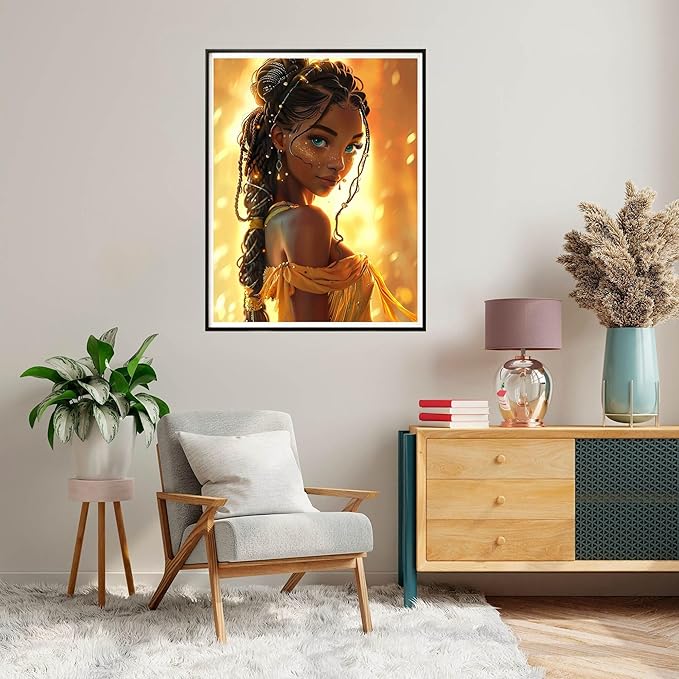 SKRYUIE African Americans Paint by Numbers Kit for Adults, African Women Acrylic Oil Paint by Numbers Kits for Adults Beginner Canvas with Paintwork Art Crafts for Home Decor 16x20 inch k8