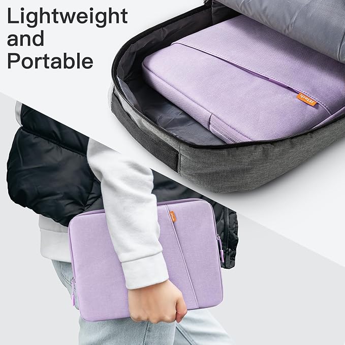 JETech Laptop Sleeve for 15-Inch Notebook, Compatible with MacBook Air 15-Inch M5-M2, MacBook Pro 16-Inch M5-M1, Waterproof Shockproof Case with Accessory Pocket Bag (Light Purple)