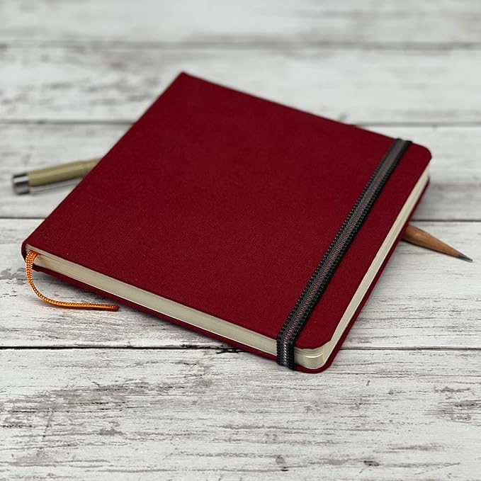 Handbook Journal Co. Artist Travelogue Travel Notebook for Drawing and Sketching, Vermilion Red, Pocket Landscape 3.5 x 5.5 Inches, 130 GSM Paper, Hardcover w/Pocket