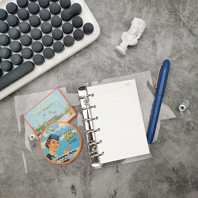 Zelten 1 Pack A7 45 Sheets/90 Pages Todo Loose Leaf Punched Paper Refills Paper for 6 Hole Binder Personal Organizer Diary Notebook Refillable Planner