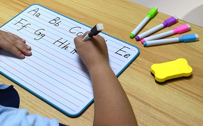 Dry Erase Lapboard Double Sided, Dry Erase Board with Lines for Kids, Small Whiteboard for Home & School