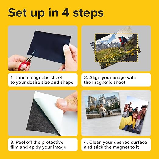 Strong Self-Stick Adhesive Magnetic Sheets 10 Pcs (8x10/20x25cm) – Magnetic Paper for Photo, Magnet Stickers, Labels, Science Education Magnets, Teacher Must Have, Whiteboards, Office