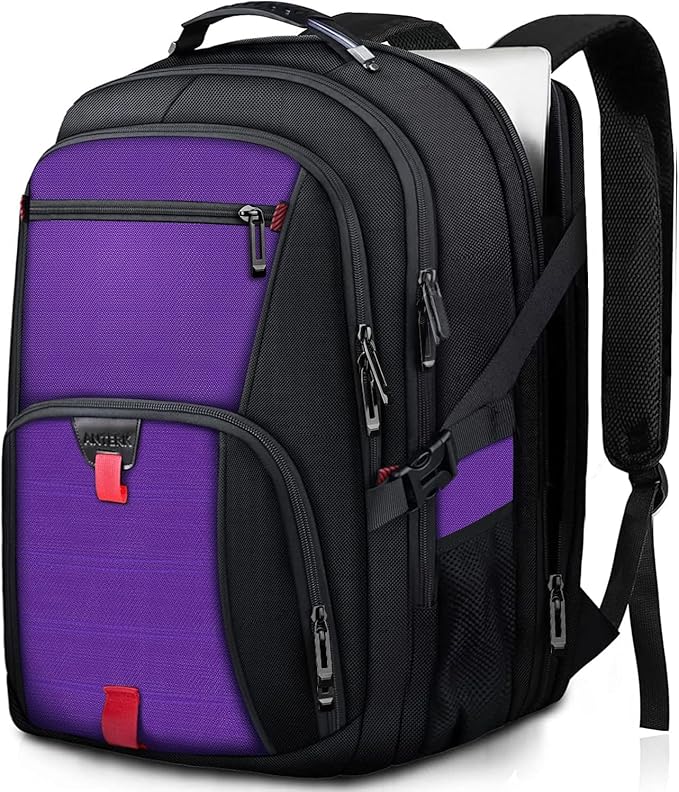 ANTERK Travel Backpack, 18.4 Inch Laptop Backpacks for Men Women, 55L Anti Theft Water Resistant College Bussiness TSA Airline Approved Work Computer Backpack, Purple