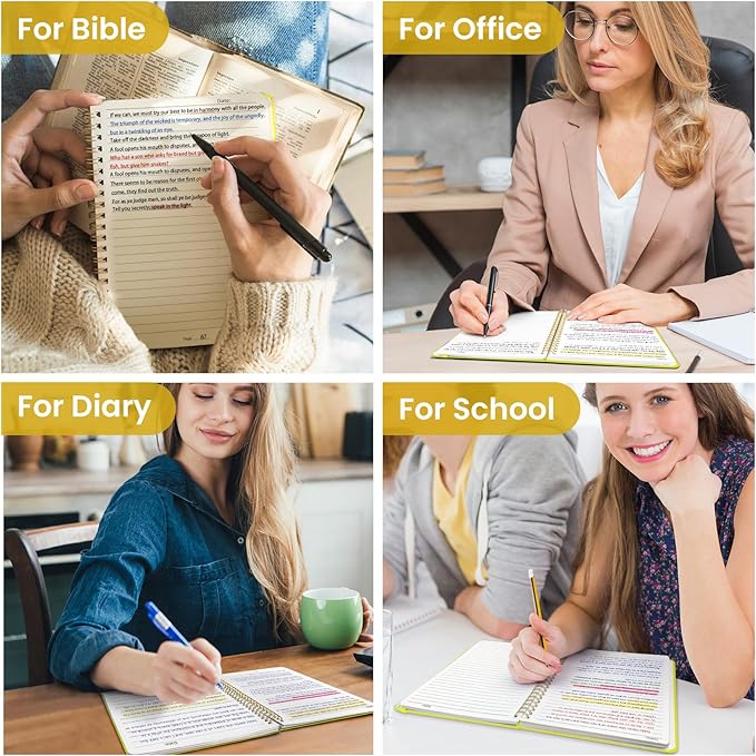 Taja Lined Spiral Journal Notebook for Women & Men, 140 Pages, College Ruled Hardcover Notebook for Work & Note Taking, Journals for Writing, A5(5.7" x 7.9") – Lemon Yellow