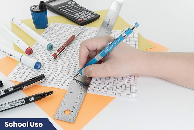 Pacific Arc Stainless Steel 24 Inch Metal Ruler Non-Slip Cork Back, with Inch and Metric Graduations