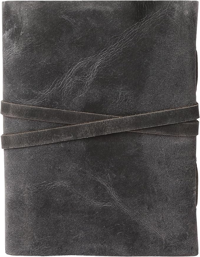 Leather Journal with Deckle Edge Paper 8x6 inch and Vintage Key | Handmade Writing Notebook Diary | Bound Daily Notepad for Men & Women Medium, Sketch/Writing pad for Artists