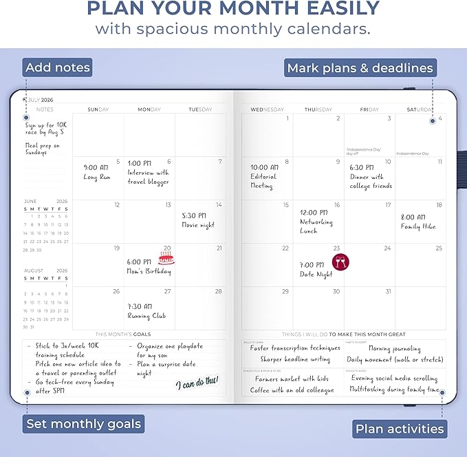 Clever Fox Planner PRO Schedule Dated (Jan 2026–Jan 2027) – Weekly & Monthly Life Planner with Time Slots, Appointment Book and Daily Organizer to Increase Productivity, A4 Hardcover – Dark Blue