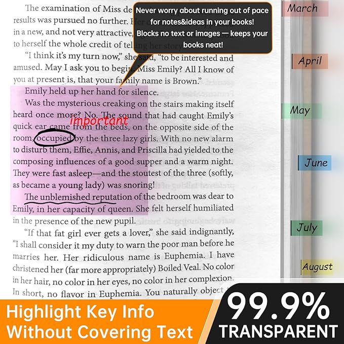Transparent Sticky Notes with Marker, 【99.9% Transparency, Strong Adhesion,Waterproof 】 MEIGAONE 7 Pack Clear Sticky Note 3x3,Translucent Sticky Note Office,School Supplies