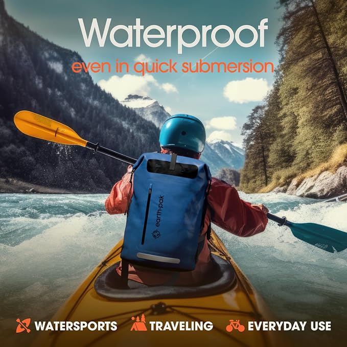 Waterproof Dry Bag Backpack with Zippered Pocket - 85L Kayaking Boating | Floats and stays dry through paddleboarding, fishing, rafting, canoeing, snorkeling, and beach days in Yellow 500D PVC