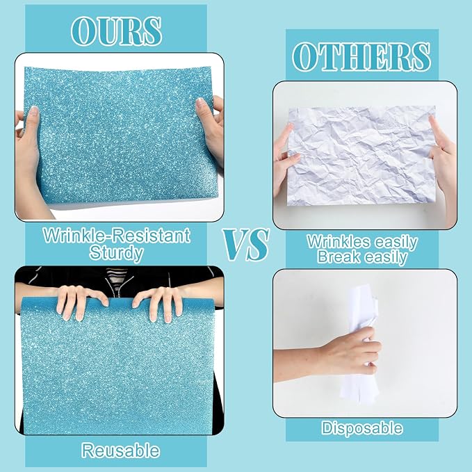 Glitter Light Blue Bulletin Board Roll Non-Woven Fabric Poster 15.7" x12 Ft