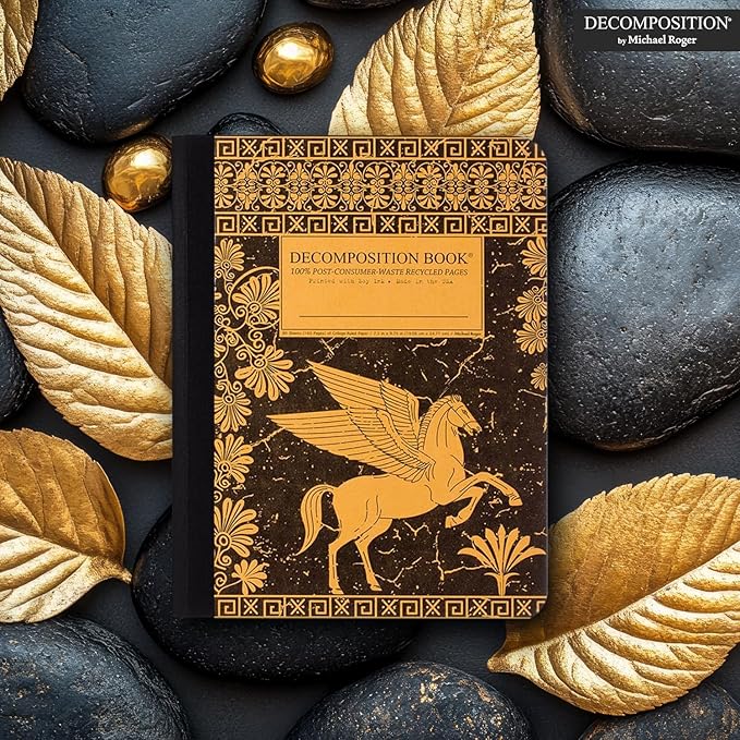 Decomposition Pegasus College Ruled Composition Notebook - 9.75 x 7.5 Journal with 160 Lined Pages - Notebooks for School Supplies, Home & Office - 100% Recycled Paper - Made in USA