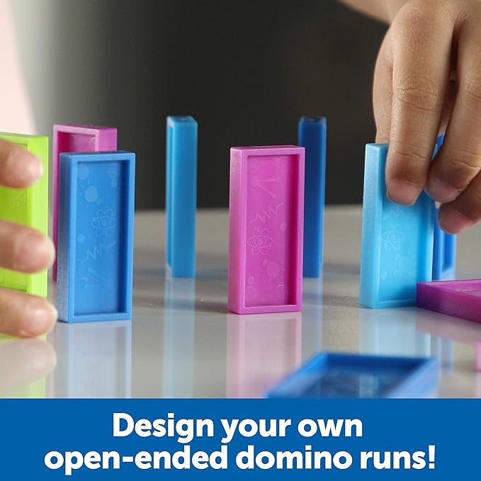 Learning Resources STEM Explorers Domino Action - 59 Pieces, Age 5+ STEM Toys for Kids, Domino for Kids