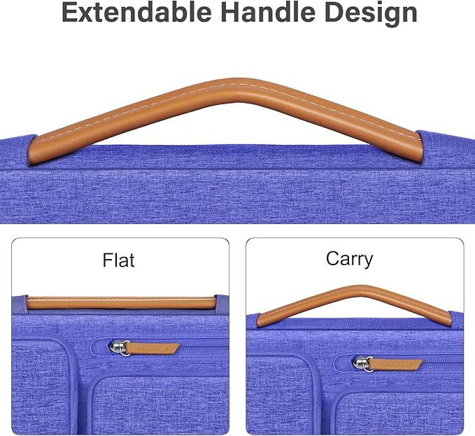 MOSISO 360 Protective Laptop Shoulder Bag,15-15.6 inch Computer Bags Compatible with MacBook Pro 16 inch, HP, Dell, Lenovo, Asus Notebook,Side Open Messenger Bag with 4 Zipper Pockets, Royal Blue