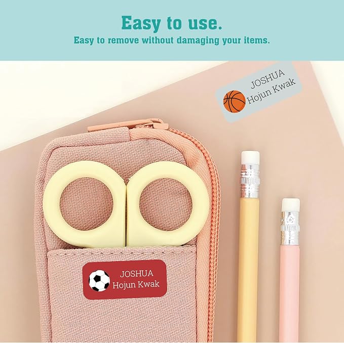 Personalized Daycare Name Labels for Kids (71 Labels) - Custom Durable Waterproof Name Stickers for Clothing Tags, Water Bottles, Lunch Boxes, and School Supplies - Dishwasher, Washer