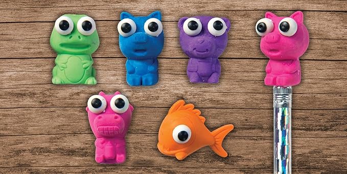 Raymond Geddes Animal Pencil Top Erasers for Kids (Pack of 50)