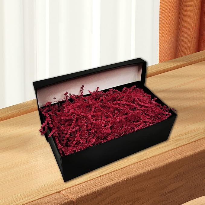Tisspoms 1LB Red Crinkle Cut Paper Shred Filler, Paper Shreds for Basket Fillers, Birthday, Gift Wrapping, Anniversary, Wedding, Halloween, Valentine's Day, Christmas Gift Decor Party Filler
