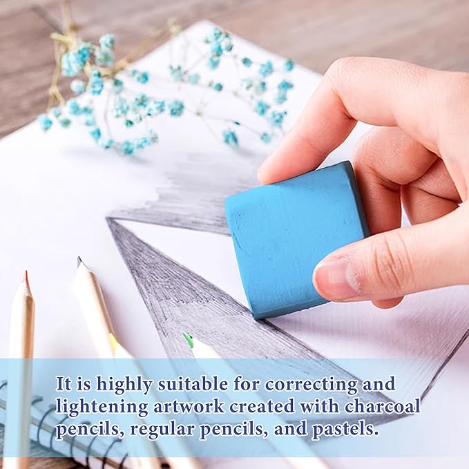 Smilo Kneaded Erasers for Artists, 8-Pack (4 Colors - 2 Each) | Reusable, Dust-Free, No Smudge | Moldable Putty Eraser with Case | Ideal for Drawing, Sketching, Students
