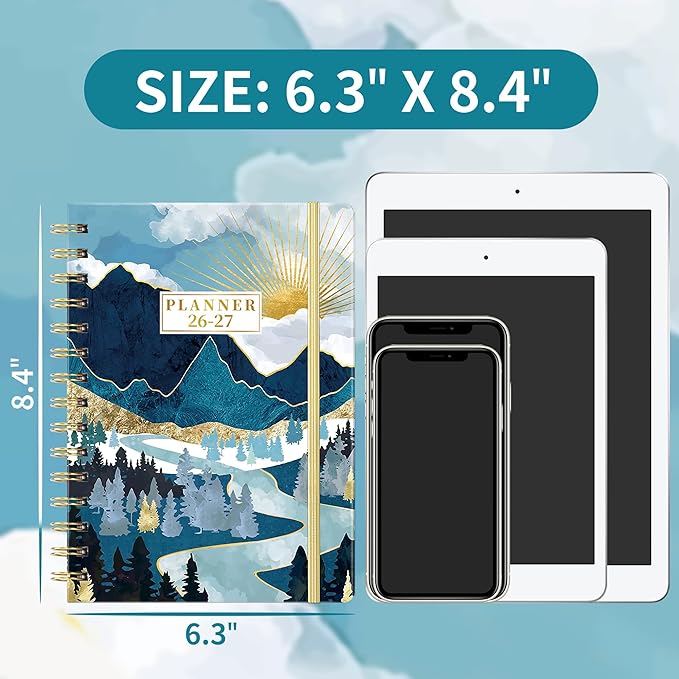 2026-2027 Planner - JUL 2026 - JUN 2027, Academic Weekly Monthly Planner 2026-2027 with Tabs, 6.3" x 8.4", Back Pocket, Hardcover