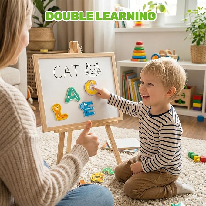 LOVESTOWN Magnetic Letters for Toddlers, 26 Large Animal Alphabet Magnets, Educational Learning Toys, Fridge Magnetic Letters Set