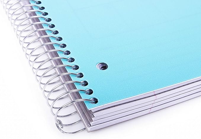 Mintra Office Durable Spiral Notebooks, 5 Subject (Teal, Wide Ruled 1pk)