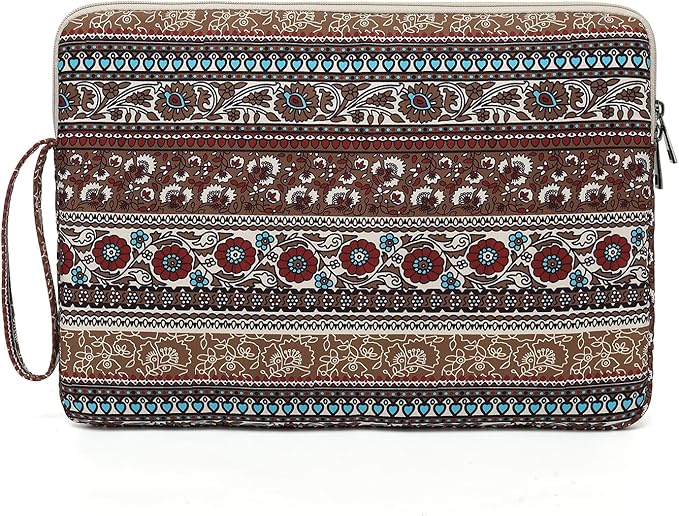 Laptop Sleeve 13.3 inch14 Inch, 15.6inchWater Resistant Traveling Computer Cover with Handle, Shockproof Protective Carrying Laptop Case (Y8-Khaki Bohemia, 15 inch-15.6 inch)