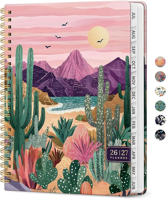 Planner 2026-2027, Academic Year Weekly and Monthly Calender Planner, from Jul 2026 - Jun 2027, Spiral Bound School Planning Book, Perfect for Teacher, Student, Women & Men, A5 (6.3" x 8.5"), Sunset Arroyo