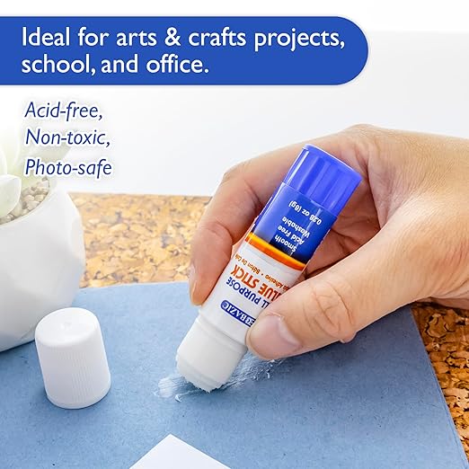 BAZIC Products Premium Glue Stick 8g/0.28 Oz., Multi-Purpose Acid Free, Glue Sticks, for Photos Paper Kids Art Craft at School Home Office, Total 12-Count