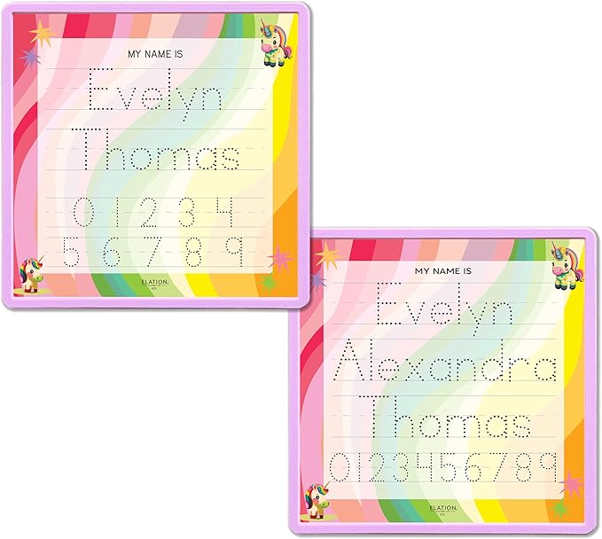 Kid's Name Tracing Board | Dry Erase Letter Tracing | Reusable Writing Practice Board | Personalized | Baby Unicorn Theme