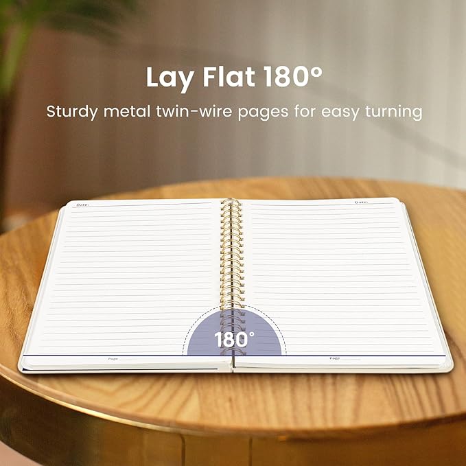 Taja Lined Spiral Notebook Journal for Women A5(5.8" × 8.3"), Cute Hardcover Notebook for Work, School & Note Taking, Pretty College Ruled Journal for Writing, 140 Pages, Folk Bloom