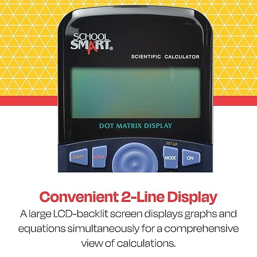 School Smart CS-209 Scientific Digit Calculator with Extra Large Digital Display, Black