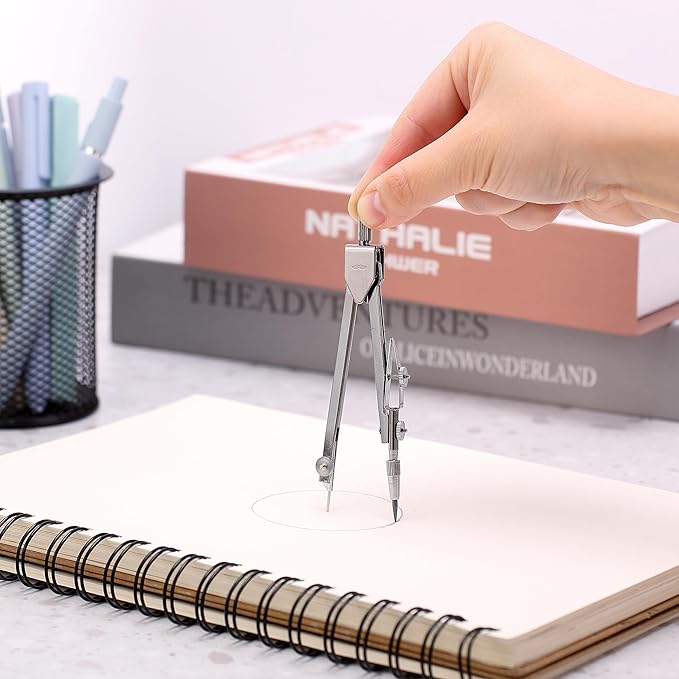 Mr. Pen- Compass for Geometry, Silver with Extra Leads, Metal Compass Drawing Compass, Geometry Compass, Math Compass, Compass Drawing, Drafting Compass, Drafting Tools