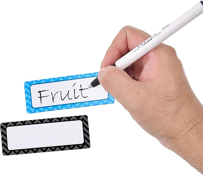 Kare & Kind 40 Pcs Magnetic Dry Erase Labels - Smooth Surface, Reusable and Writable Name Plates - Sticky Tags for Refrigerators and WhiteBoards - Use at Home, School and Office - Art and Crafts