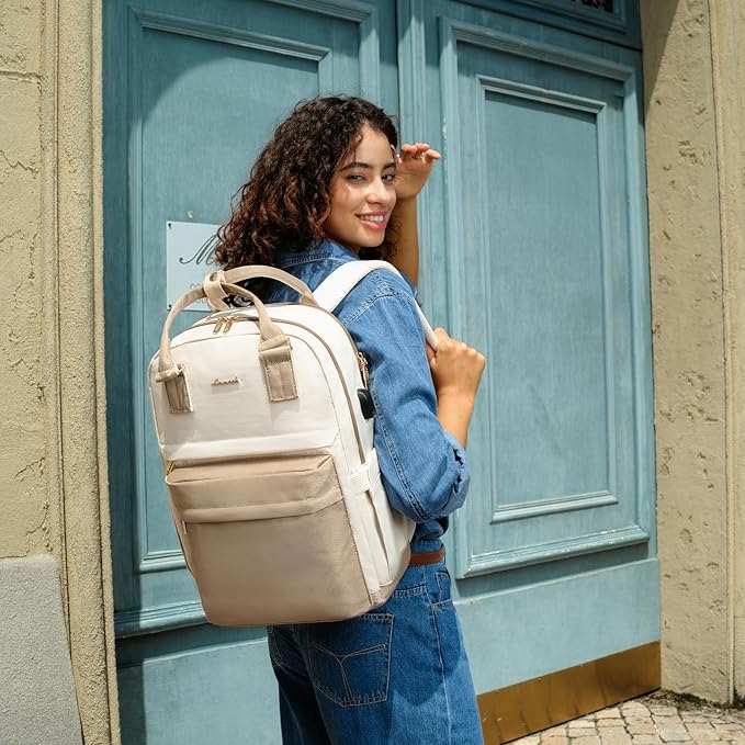 LOVEVOOK Laptop Backpack for Women Men, 17.3 Inch Laptop Bag with USB Port Fashion Waterproof Backpacks Teacher Nurse Stylish Travel Bags Vintage Daypacks Bookbag for College School Work